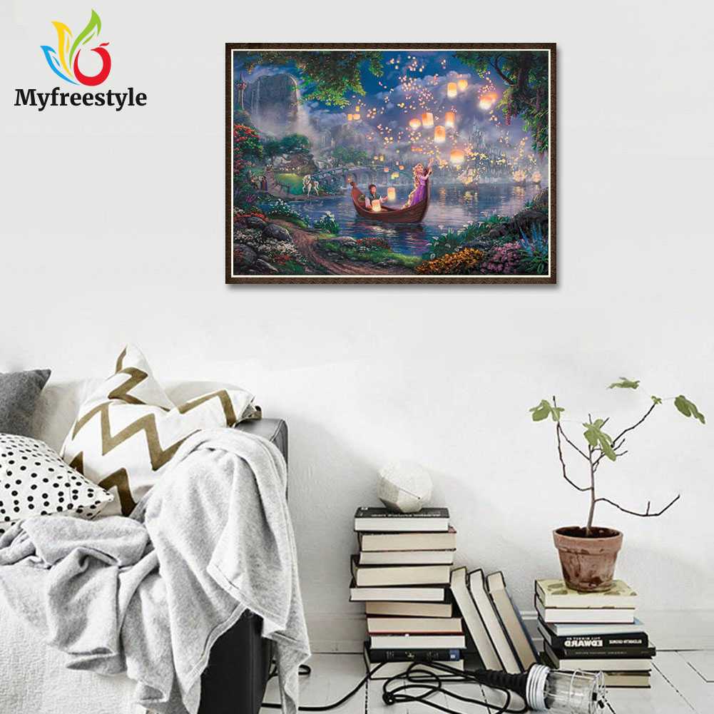 40*30cm Tranh Đính Đá Kim Cương Toàn Bộ 5D Diy Hình Vẽ Đêm Lãng Mạn