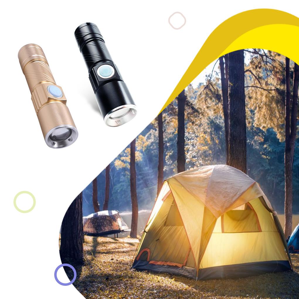 Đèn Pin Sạc USB Q5 3 Chế Độ Sáng Tiện Dụng