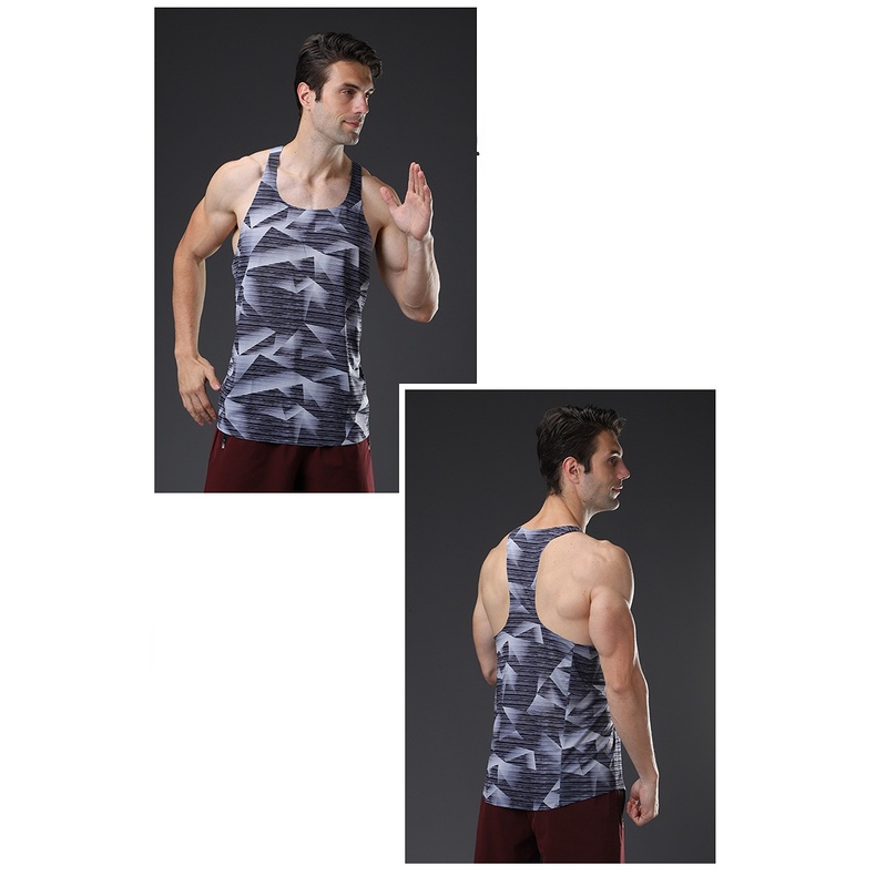 BBB Men’s Summer Color Print Quick Dry Sports Vest Sleeveless Marathon Running Training Basketball Loose Fit Vest