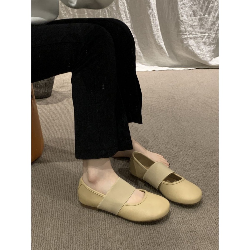 Giày Búp Bê Mary Jane Mũi Tròn Đế Bằng Mềm Mại Thời Trang Xuân Thu 2023 Cho Nữ