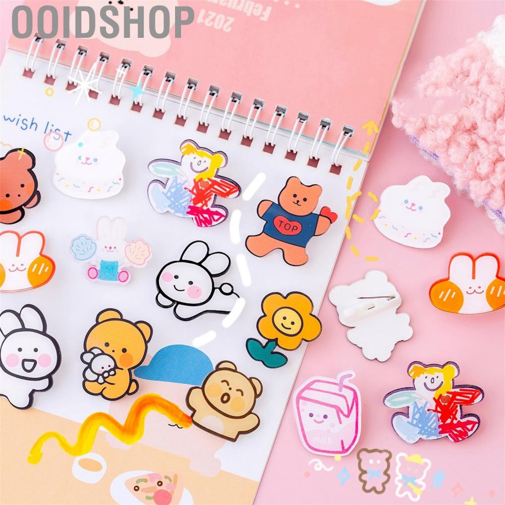 Ooidshop Cute Pins Exquisite Fashion Cartoon Acrylic Girl Brooch Clothes Bag Pendant Badge Pin Decoration