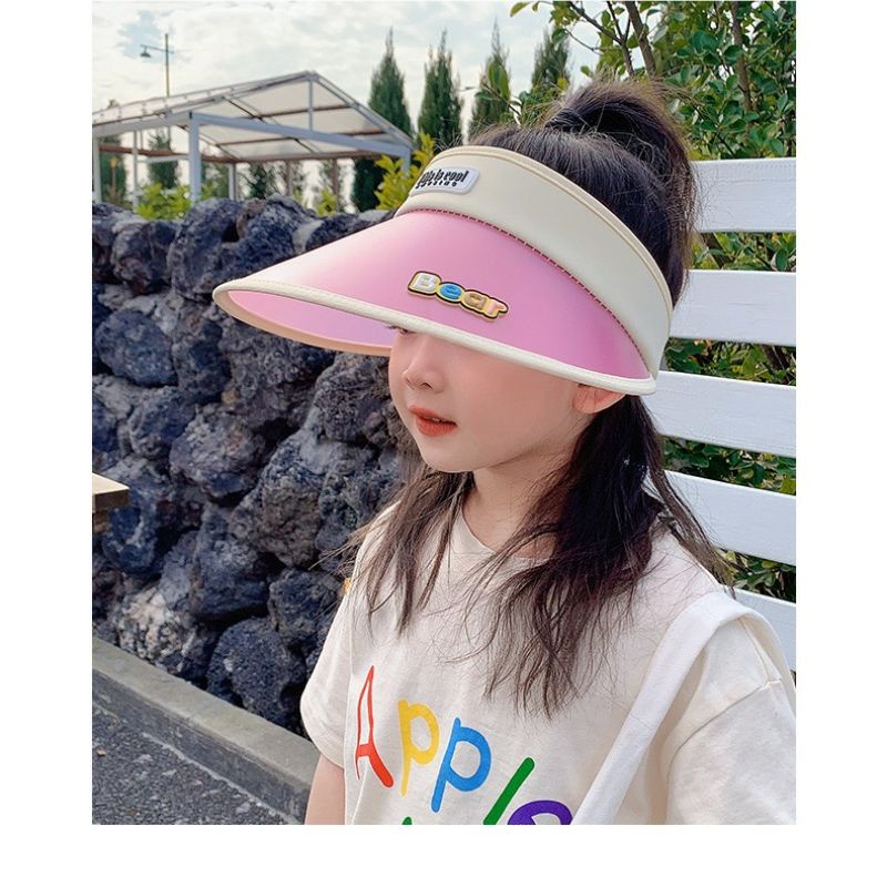 Mũ Chống Nắng Vành Rộng Không Chóp Có Thể Thay Đổi Màu Sắc Theo Nhiệt Độ Họa Tiết Hoạt Hình Dành Cho Bé Trai Bé Gái