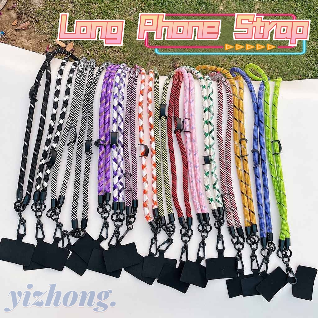 Dây Đeo Điện Thoại Polyester Họa Tiết Kẻ Sọc Nhiều Màu Sắc Thời Trang Chống Rơi Tiện Dụng