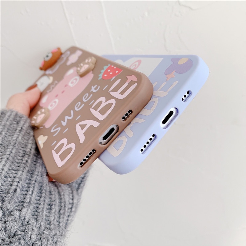 Compatible For POCO C65 Xiaomi 13T 12T 11T 10T Mi 13 12 11 Lite POCO X5 F5 X4 F3 M5 M4 M3 Pro X3 NFC X3 GT Cute Three-dimensional Bear Rabbit Paw Mobile Phone Case