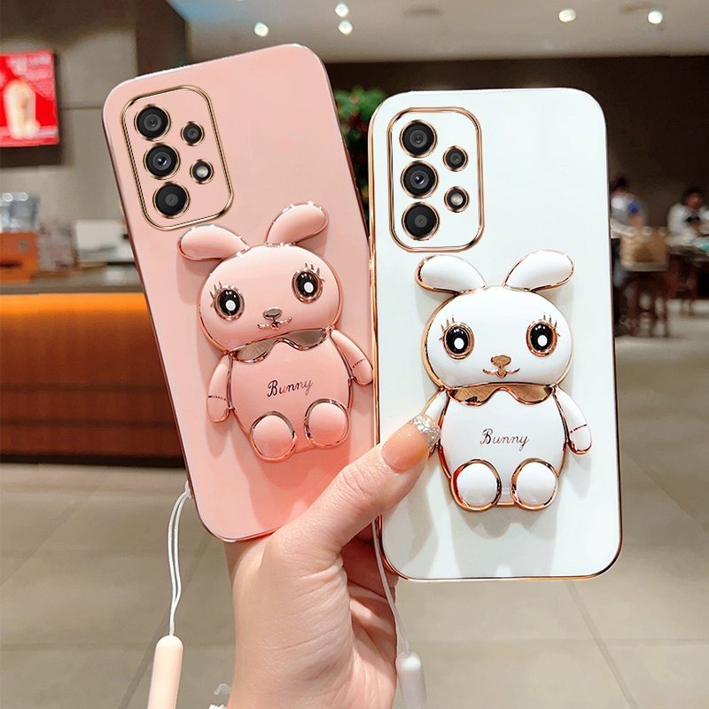 Ốp Điện Thoại Mềm Hình Thỏ 3D Có Giá Đỡ Và Dây Đeo Cho Samsung Galaxy A32 4G A32 5G A33 5G A50 A50s A30s A52 5G 4G A52s 5G A53 5G DY2