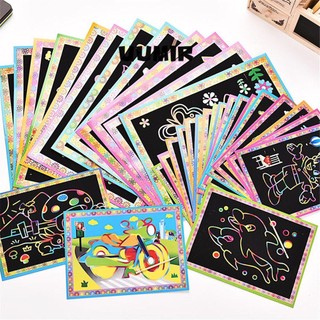 UUMIR Set 1/ 5/ 10 tranh cạo nghệ thuật có que cạo vui nhộn dành cho trẻ em