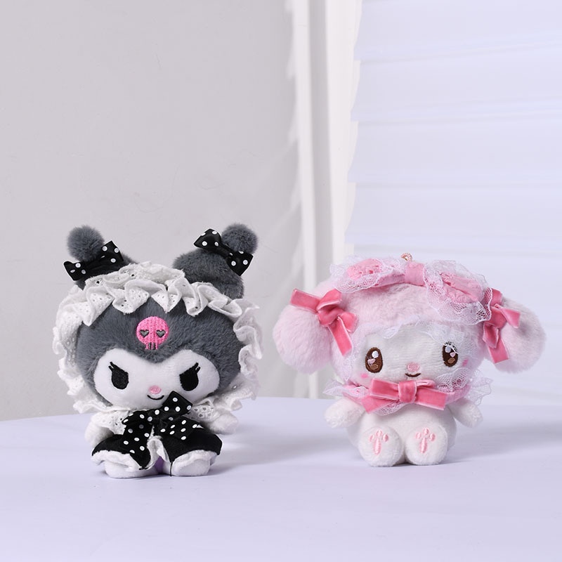 Búp Bê Nhồi Bông Sanrio Kuromi Melody Thắt Nơ Đáng Yêu Cho Bé Gái