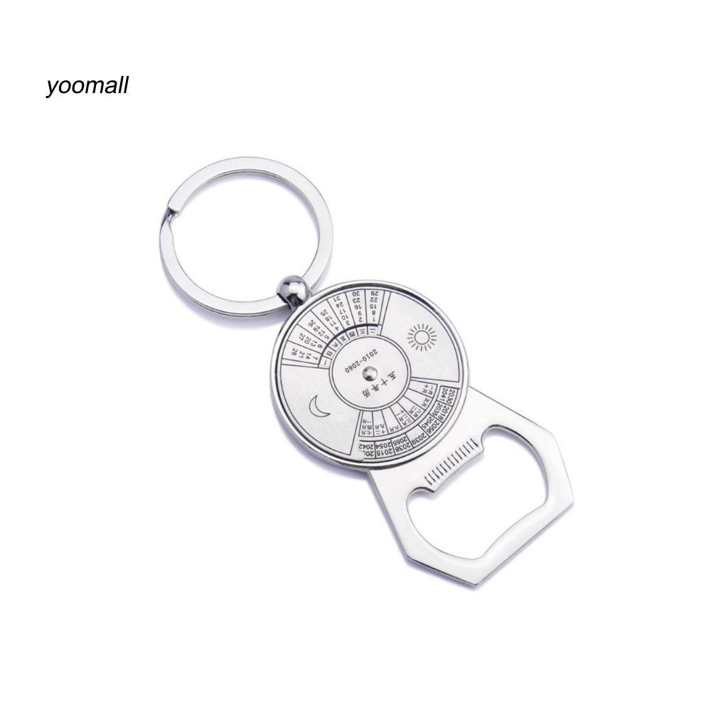Yo / Lịch Treo Chìa Khóa Trong Suốt 50 Năm Khắc Hình Mặt Trăng Mặt Trời Thủ Công Bằng Thép Không Gỉ Tinh Tế Nhân Vật Trung Quốc Làm Quà Tặng