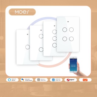 Công tắc đèn không dây thông minh MOES WiFi + RF 1/2/3 Gang RF/APP/hẹn giờ điều khiển tương thích với Alexa/Google Home