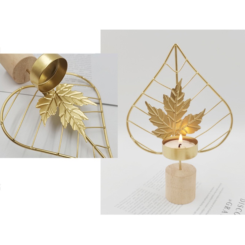 Giá Đỡ Nến Hình Chiếc Lá Bằng Sắt Lãng Mạn Trang Trí Bàn Ăn / Tiệc Cưới / Nhà Bếp