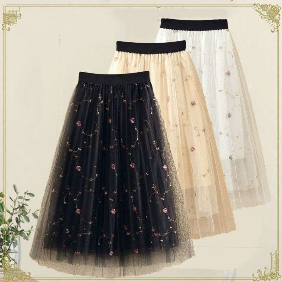 Chân Váy Lưới Chữ A Lưng Cao Xếp Ly Thời Trang Cho Bé Gái