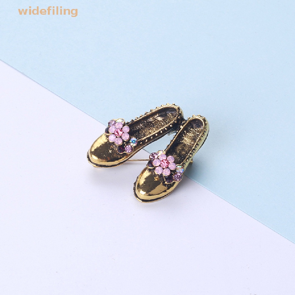 Trâm Cài Áo Hình Chiếc Giày / Nơ Đính Đá Hồng Kiểu Vintage Dễ Thương