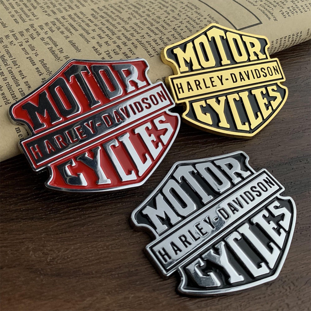 Miếng Dán Kim Loại In Logo HARLEY Kỷ Niệm 100 Năm 110 Bằng Hợp Kim Kẽm Trang Trí Xe Mô Tô HARLEY-Davidson