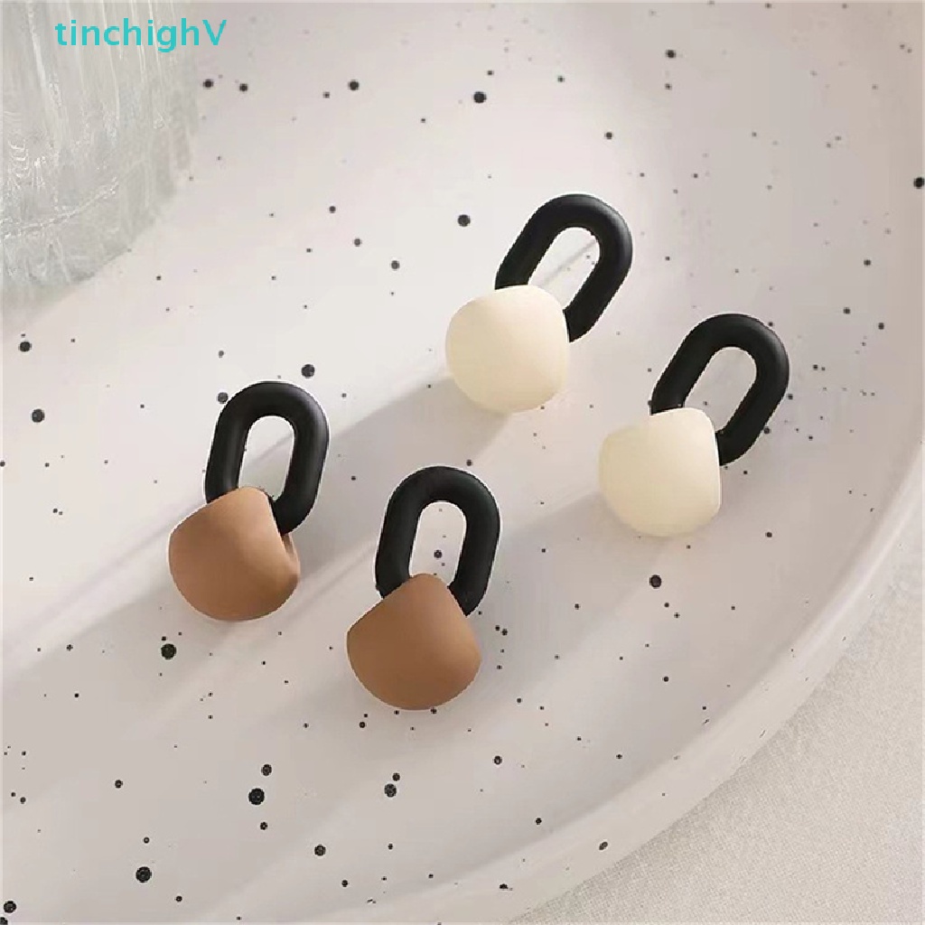 Bông Tai Dạng Hạt Tròn Không Đối Xứng Phong Cách Vintage Thời Trang Cho Nữ