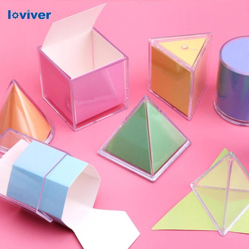 Set 8 Đồ Chơi Hình Học 3D Phân Loại Montessori Cho Bé