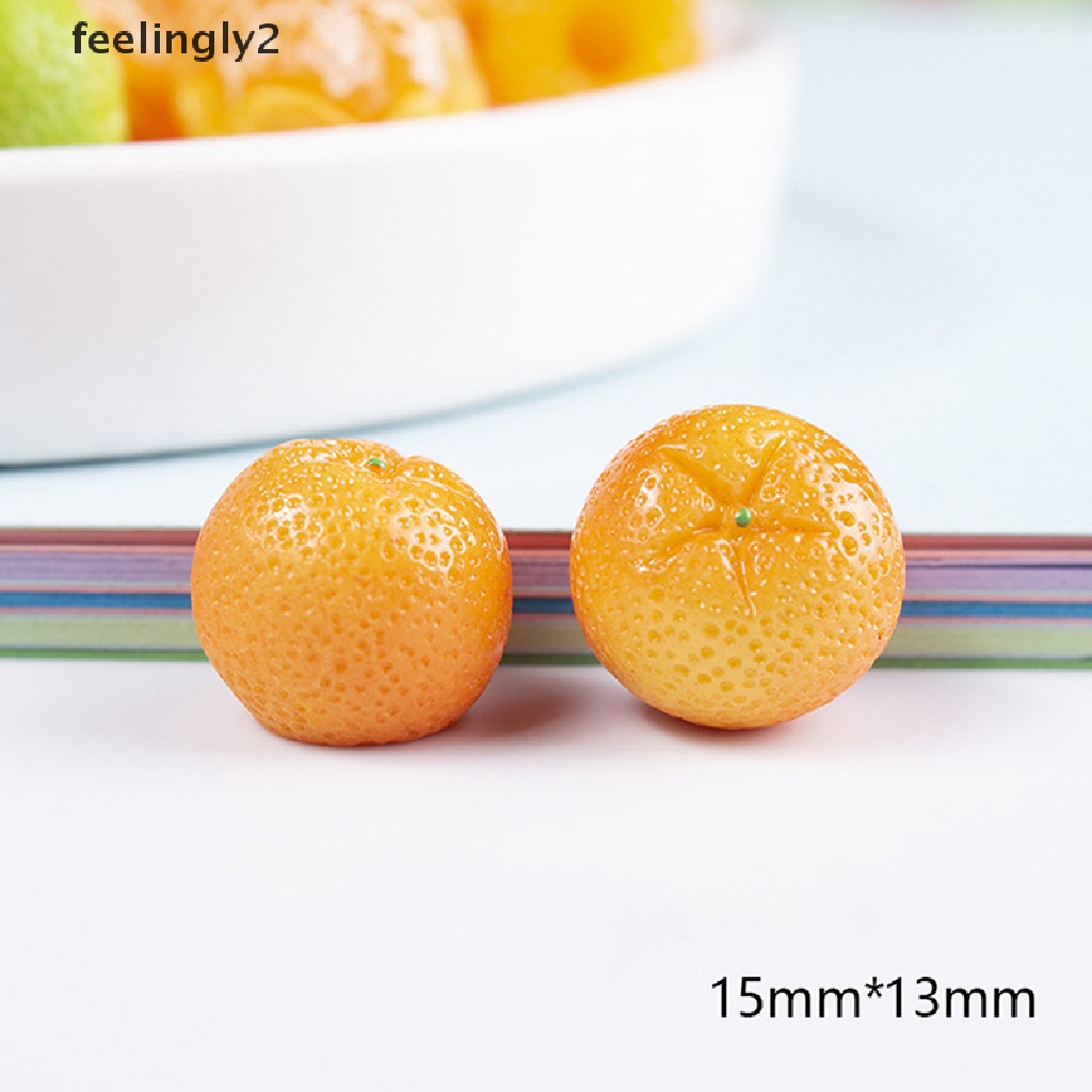 Set 10 Trái Cây 3D Mini Bằng Nhựa Resin Trang Trí Sổ Tay DIY