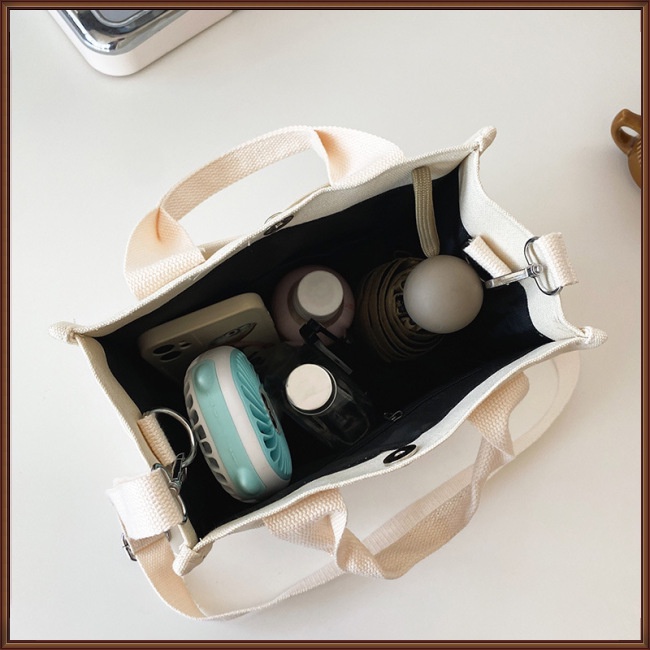 Túi Xách Canvas Cỡ Lớn Màu Sắc Đơn Giản Phong Cách Retro Cho Nữ