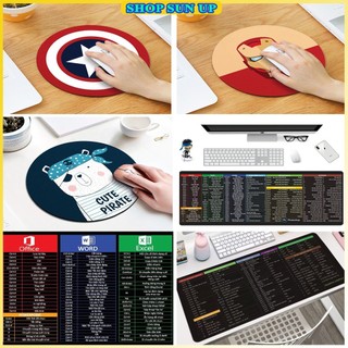 Lót chuột pad chuột phím tắt công cụ văn phòng nhiều hình chuyên game kute đẹp chất lượng cao