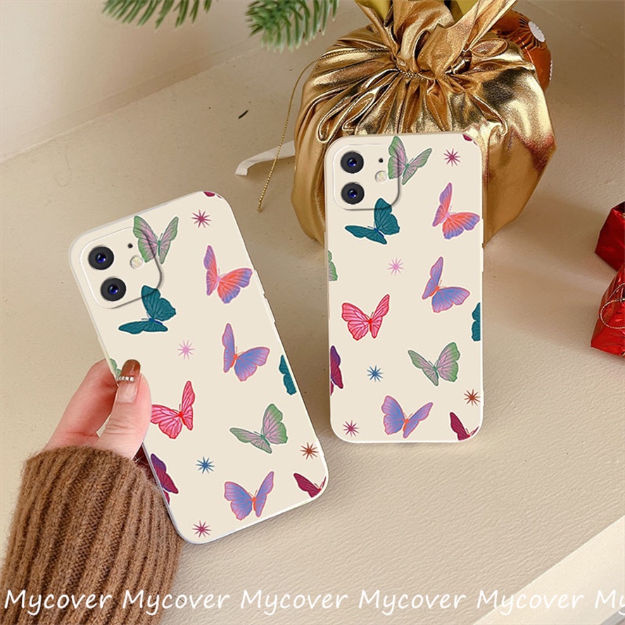 Ốp Điện Thoại Silicon Mềm Họa Tiết Cánh Bướm Nhiều Màu Sắc Cho iPhone 14 13 12 11 Pro Max X XR Xs Max 6 7 8 Plus