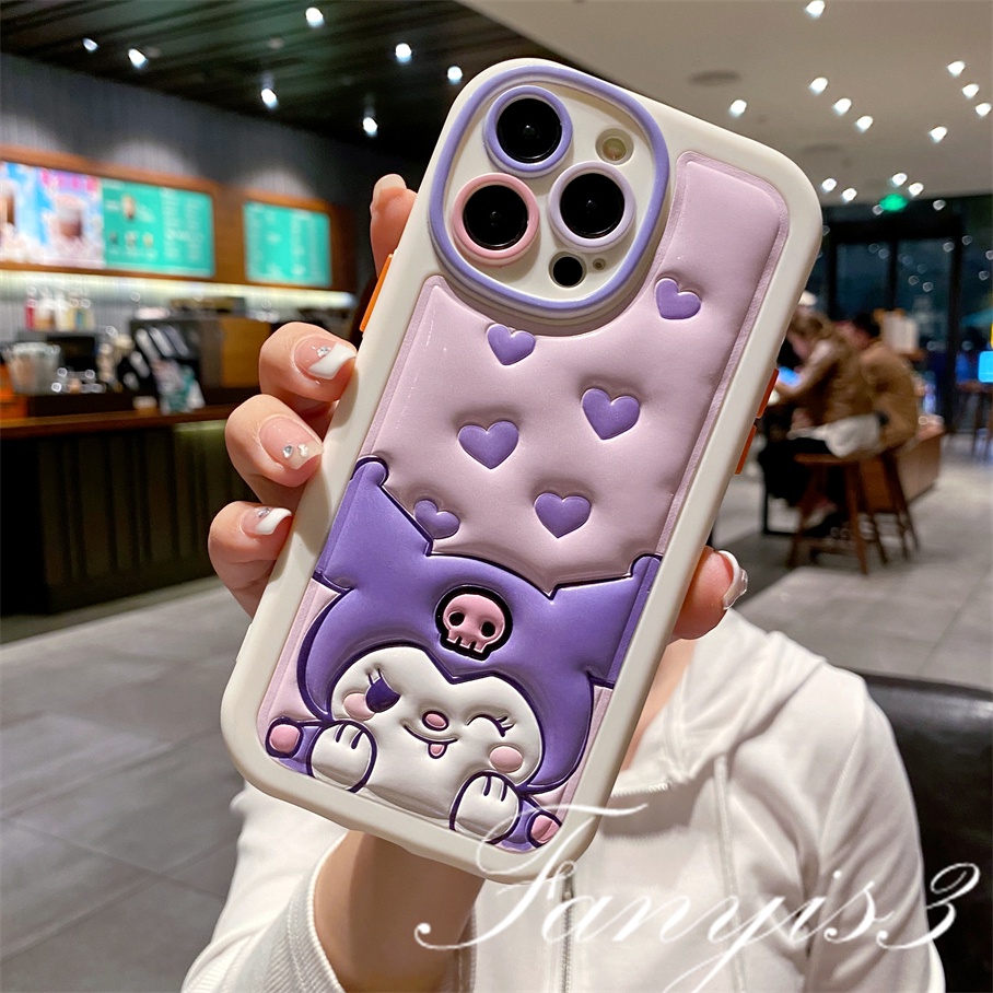 Ốp Điện Thoại TPU Silicone Mềm Họa Tiết Dầu Kuromi Đáng Yêu Cho IPhone 14 13 12 11 Pro Max X XR Xs Max