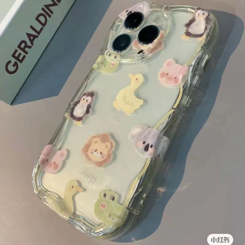 ✅Ốp Điện Thoại Túi Khí Mềm Chống Sốc Hình Động Vật Sơn Dầu iPhone14 13 / 12Pro xr / xs 8plus 11ins