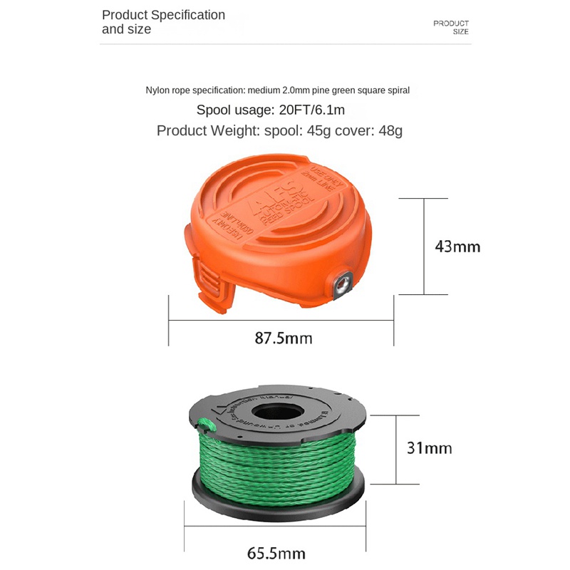 Bộ 4 Phụ Kiện Thay Thế Cho Máy Cắt Cỏ A6486 + Màu Đen90583594 Vỏ Bọc Ống Cuộn Thay Thế Cho Máy Câu Cá