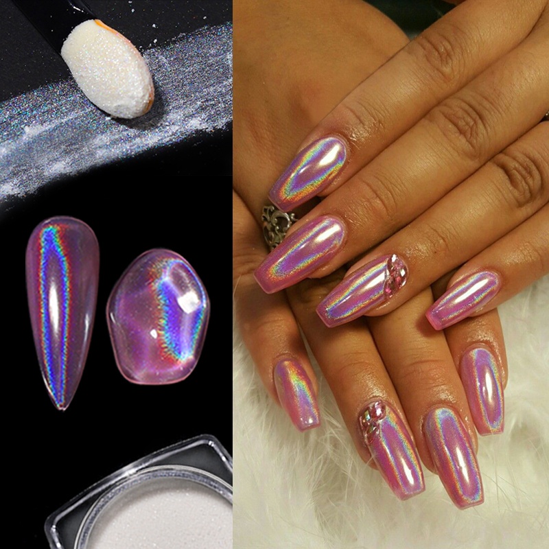 Bột nhũ UR SUGAR ánh bạc lấp lánh dùng trang trí móng nghệ thuật