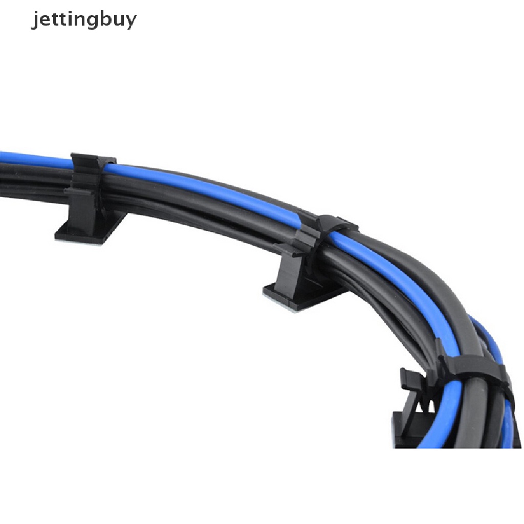 Bộ 10 Kẹp Dây Cáp Bằng Nilon Màu Đen Có Thể Điều Chỉnh Tiện Dụng