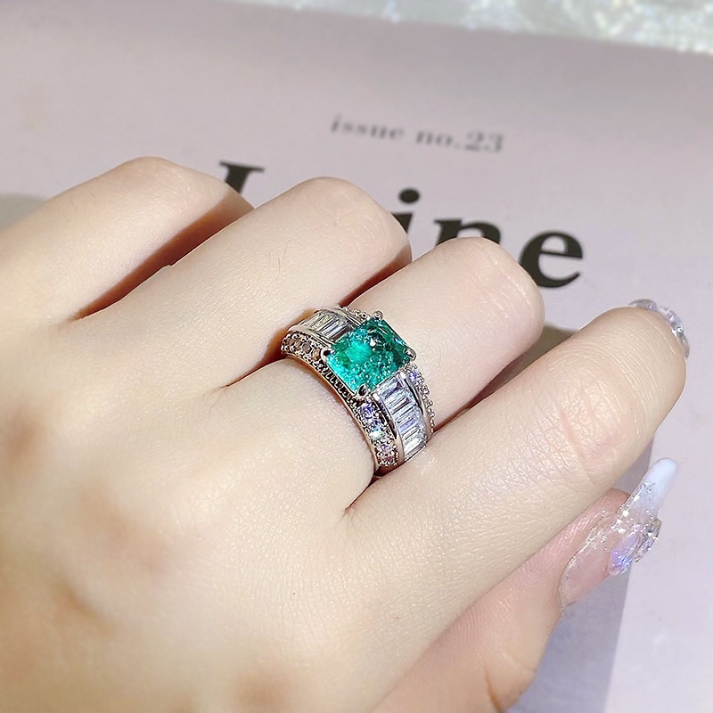 Nhẫn Mặt Vuông Đính Đá Zircon Thời Trang Âu Mỹ Cho Nữ