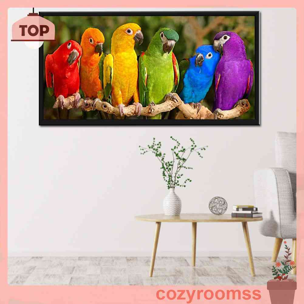 Toàn Bộ Bộ Tranh Thêu Chữ Thập 11CT DIY Hình Vẹt Nhiều Màu Sắc