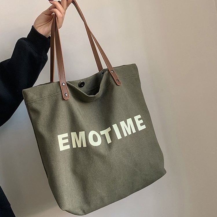 Túi Xách canvas Sức Chứa Lớn In Chữ Thời Trang Dễ Phối Đồ Cho Nữ