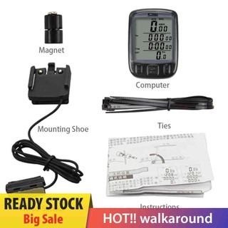 SunDing Bicycle Wired Computer Waterproof Backlight Odometer Speedometer