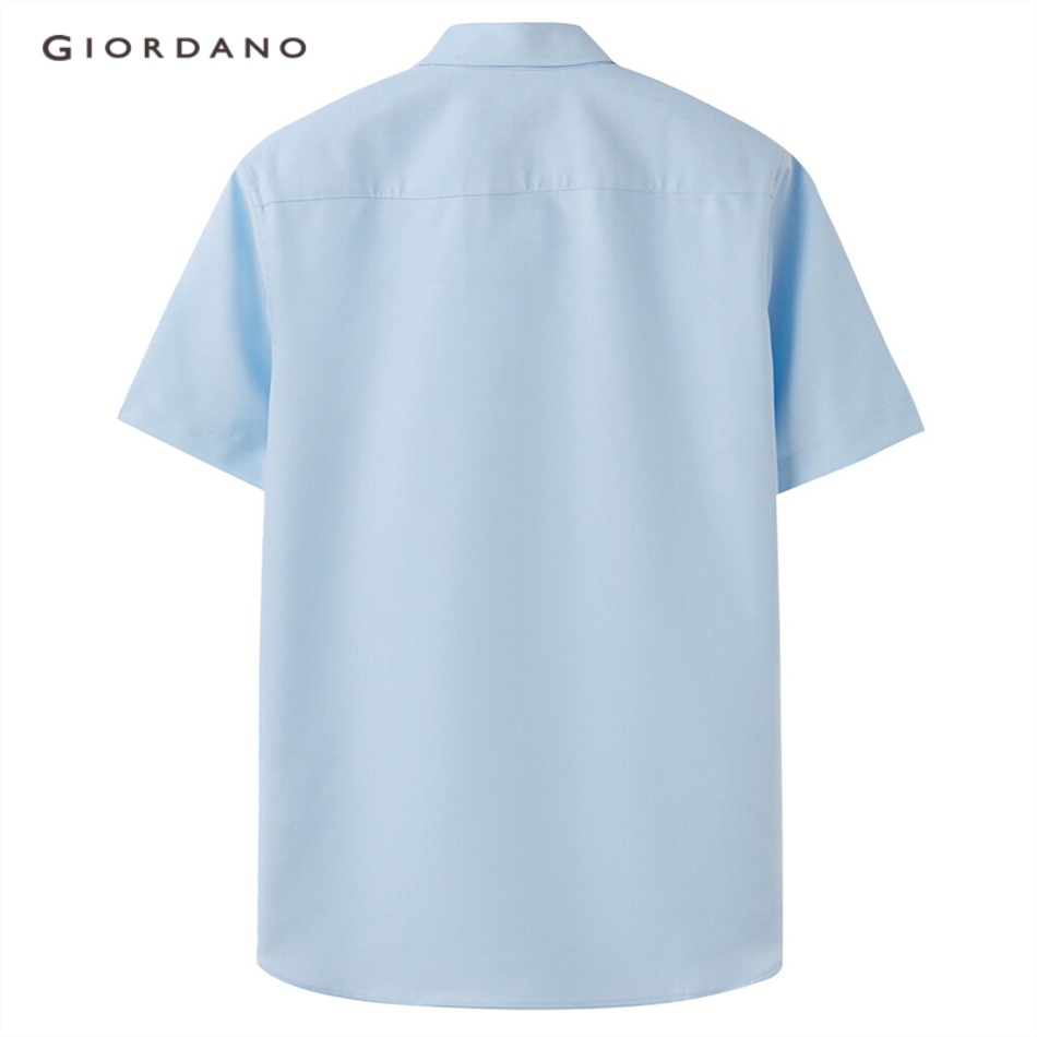 GIORDANO MEN Non-iron short sleeve cotton oxford shirt 01043289