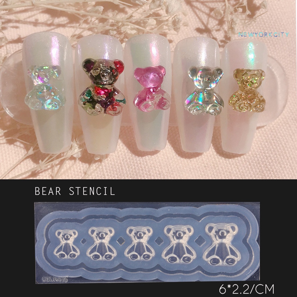 Khuôn In Họa Tiết Móng Tay 3D Bằng Silicon Trong Suốt Độc Đáo DIY