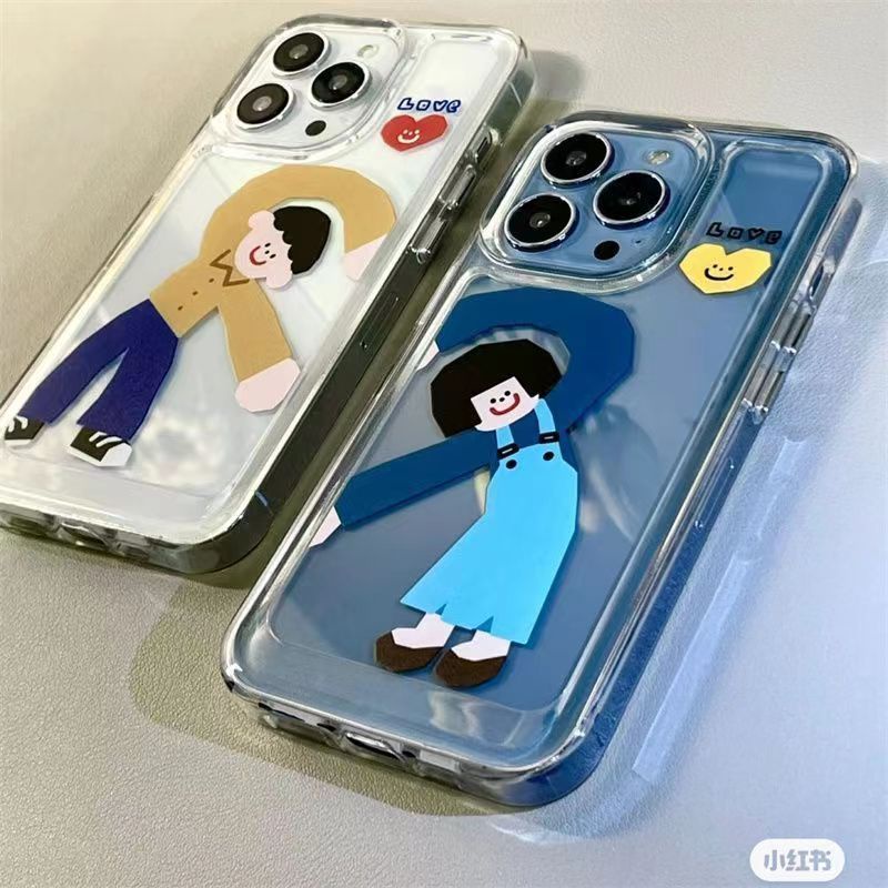 ✅Ốp Điện Thoại Mềm Màu Trong Suốt Lỗ To Kiểu Cặp Đôi Cho iPhone14 / 13promax / 12 XSMAX 8p xr 11