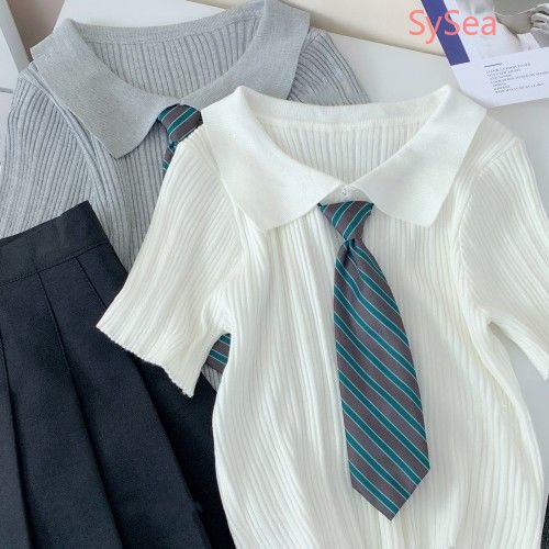 Áo Polo Dệt Kim Thời Trang Mùa Hè Pháp Cho Nữ