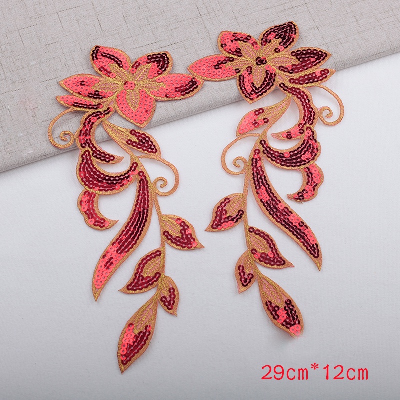 1 Cặp Sticker Ủi Thêu Hình Bông Hoa
