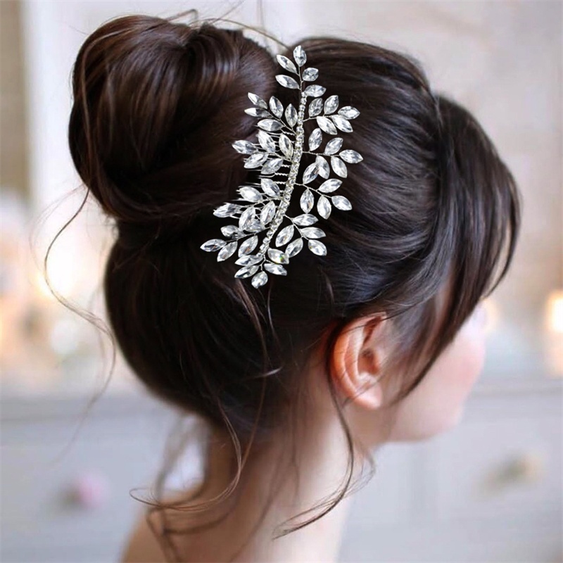 Lược Cài Tóc Đính Đá Đơn Giản Dành Cho Cô Dâu