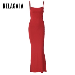 RelaGala Thời Trang Nữ Màu Trơn Dây Lưng Ôm Gợi Cảm