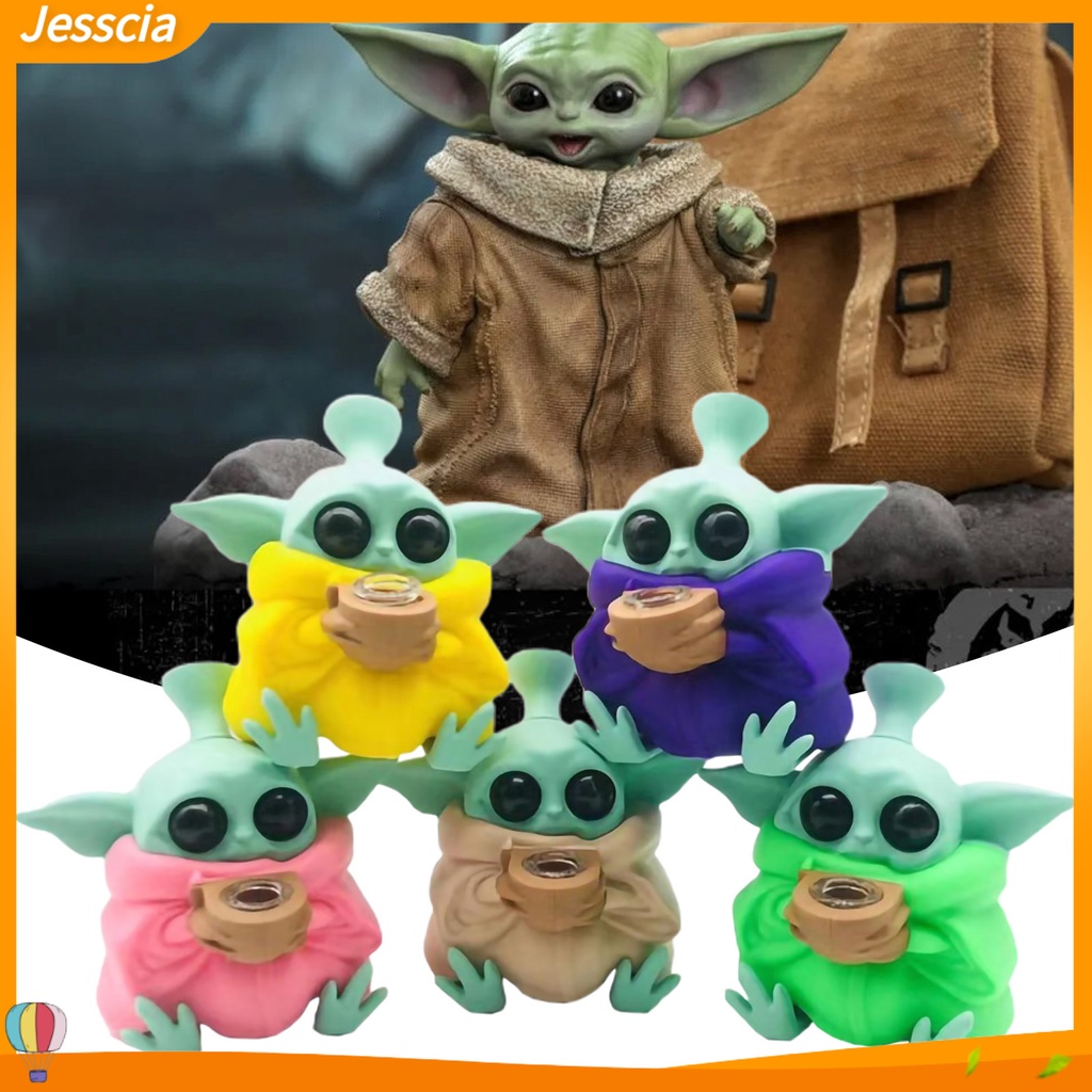 Mô Hình Nhân Vật Baby Yoda Mini Bằng Silicone Để Bàn Trang Trí