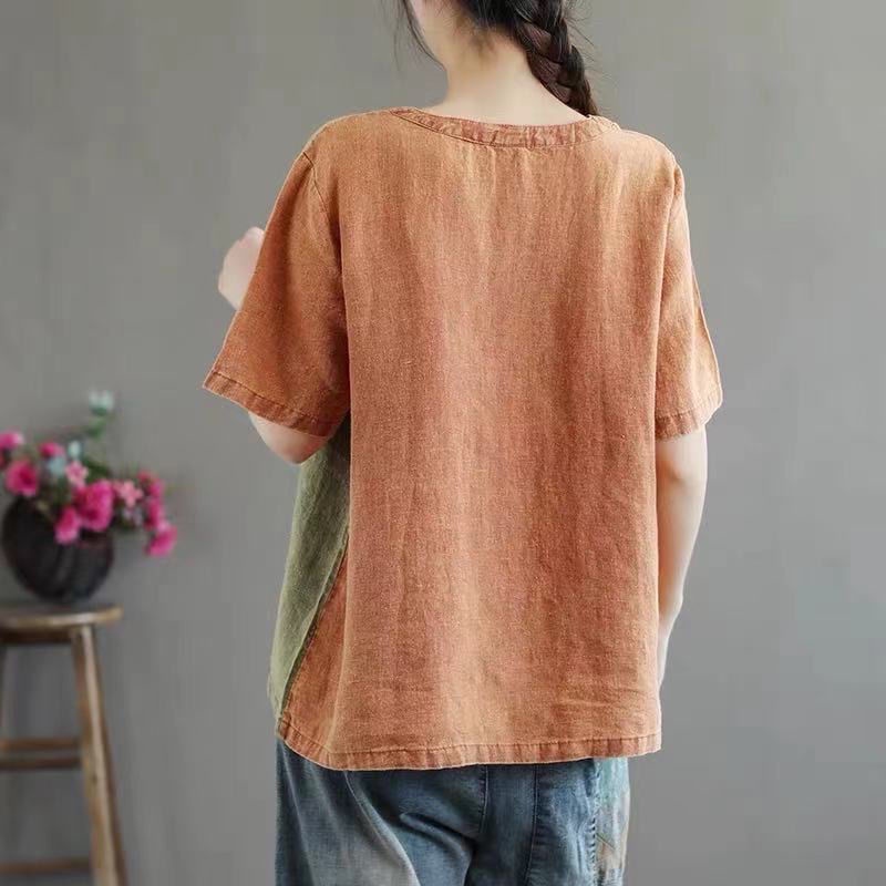 Áo Thun Cotton Lanh Thoáng Khí Thoải Mái Hợp Thời Trang