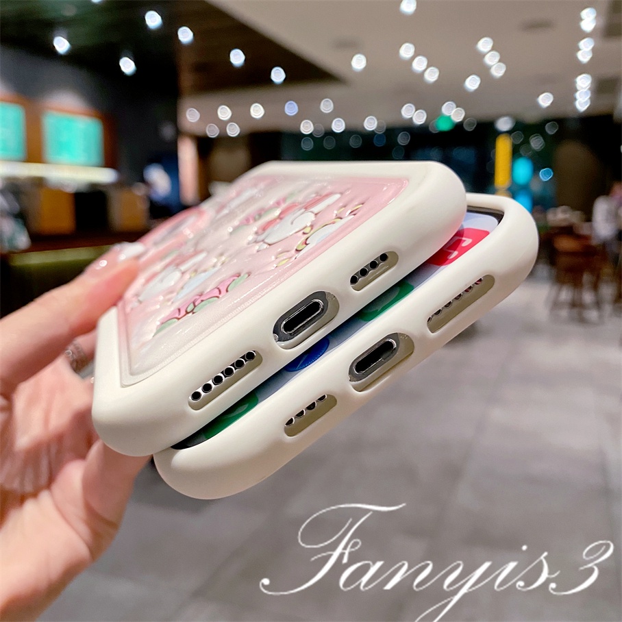 Ốp Điện Thoại TPU Silicone Mềm Bóng In Hình Thỏ / Hoa Tulip Đáng Yêu Cho IPhone 14 13 12 11 Pro Max X XR Xs Max