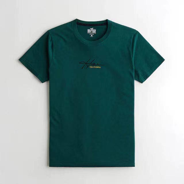 Áo Thun cotton Ngắn Tay In Hình Hollister Mỹ Cá Tính Cho Nam