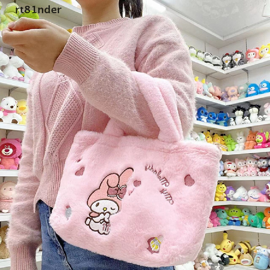 SANRIO Rt 1 Balo Đeo Vai Bằng Vải Bông Hình Kuromi Melody Hoạt Hình Melody Plushie n