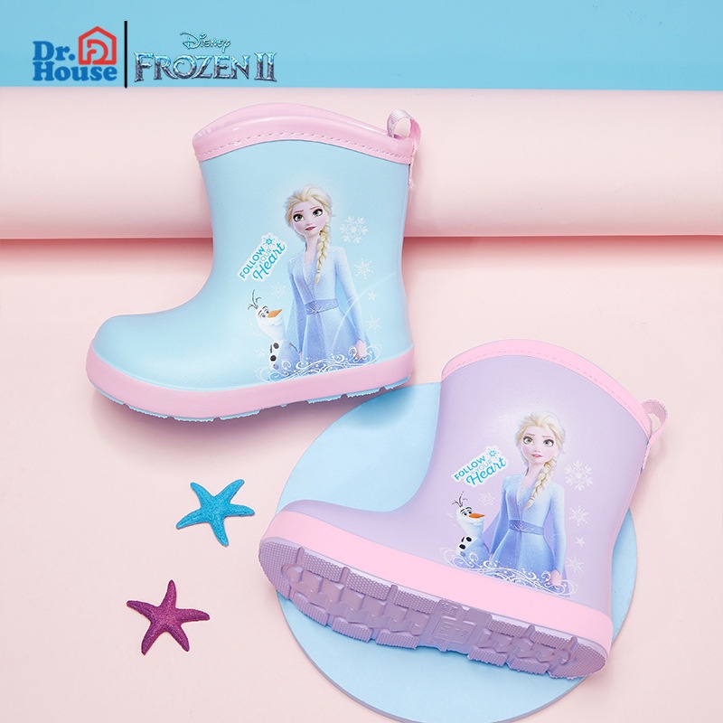 Ủng Đi Mưa Bằng EVA Gọn Nhẹ Chống Trượt Họa Tiết Công Chúa Elsa Disney 2022 Dễ Thương Cho Bé Gái 0615