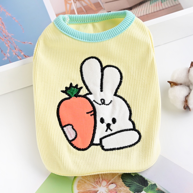 Áo Cotton Mỏng Không Tay In Hình Quả Chanh Thời Trang Mùa Hè Cho Thú Cưng