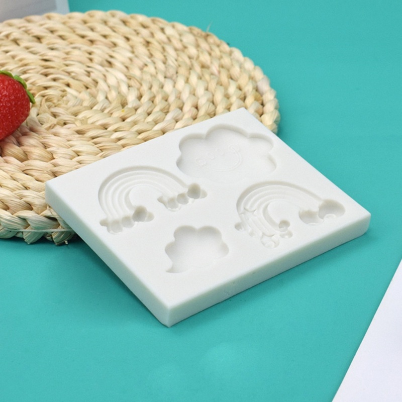 Khuôn Silicone Linh Hoạt Tạo Hình Đám Mây / Cầu Vồng Làm Kẹo Đất Sét Resi