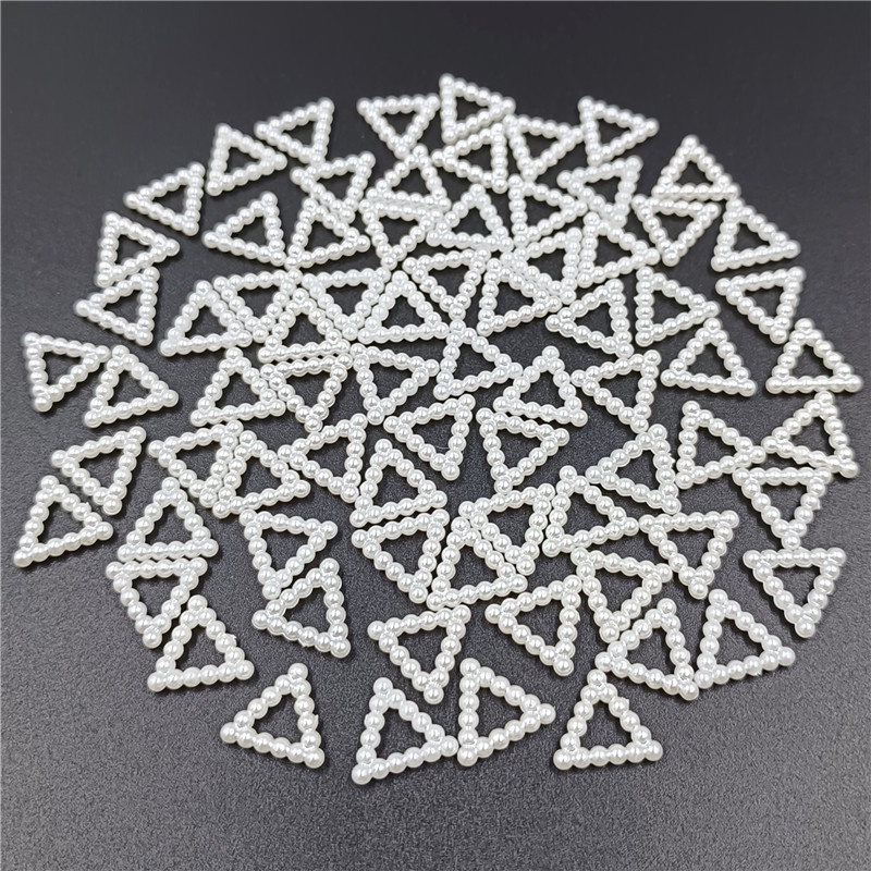 Bộ 40 Hạt Ngọc Trai Hình Học / Trái Tim / Ngôi Sao Bằng ABS Dùng Trang Trí Móng Tay DIY