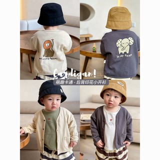 Áo Khoác Cardigan Mỏng Tay Dài In Họa Tiết Hoạt Hình Dễ Thương Thời Trang Mùa Xuân Cho Bé