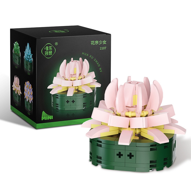 Khối Đồ Chơi Lắp Ráp Hình Chậu Hoa Mẫu Mới 2023 Sáng Tạo Thích Hợp Làm Quà Sinh Nhật Cho Bé Gái